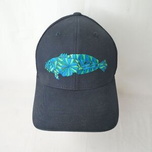 Toadfish Black Trucker Hat Embroidered The Toad Mesh Snapback Blue Green Logo